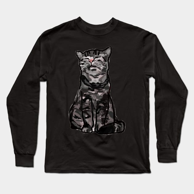 Smug Cat Long Sleeve T-Shirt by Sarahjanicus